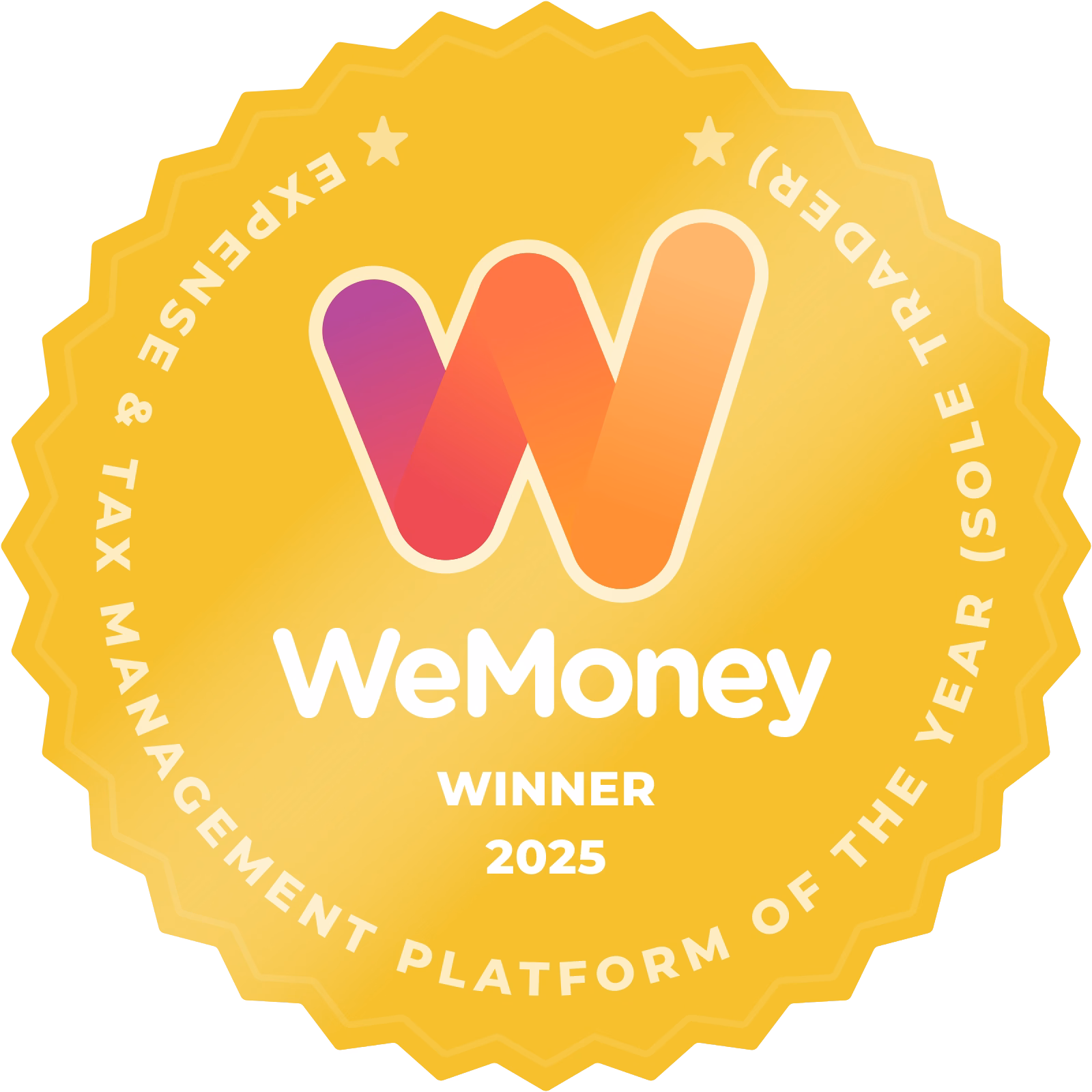 WeMoney Winner 2025 - Expense & Tax Management Platform of the Year (Sole Trader) logo