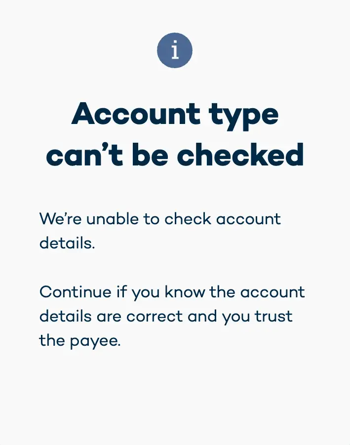 Confirmation of Payee notification