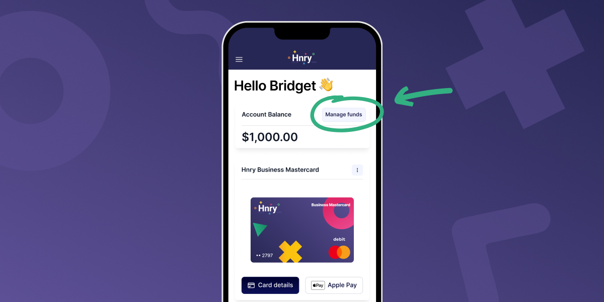 Manage funds on your card