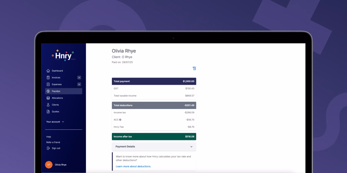 Hnry Pay Summary
