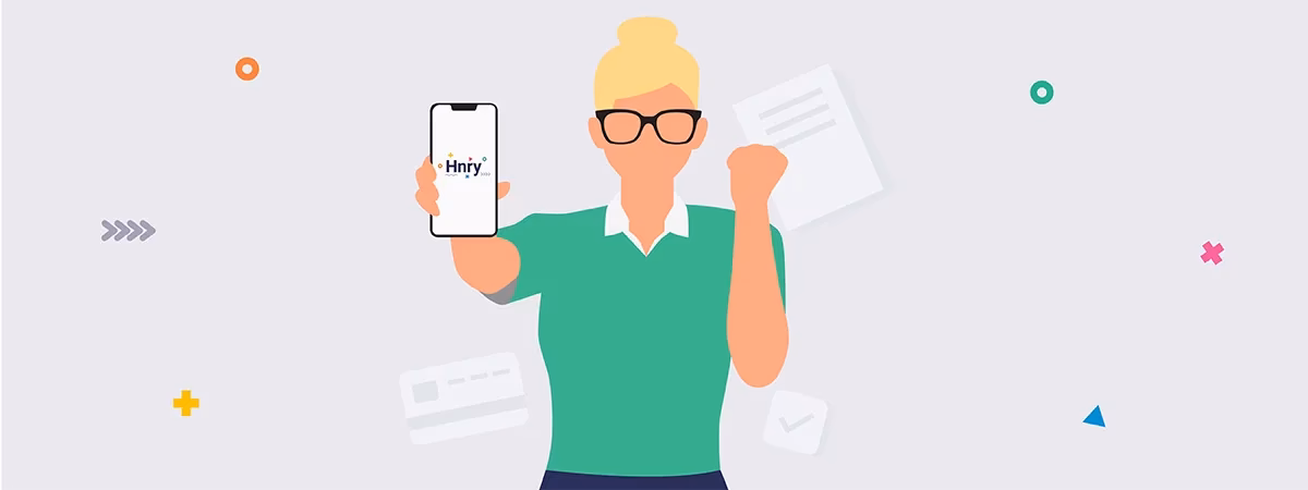 Woman with Hnry app