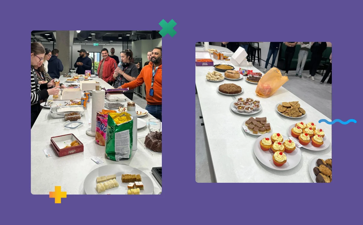 Spread of food on the kitchen table