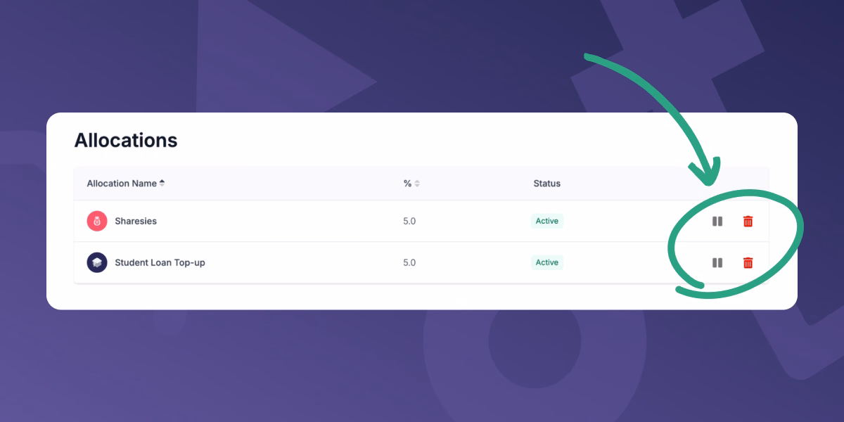 Manage your allocations