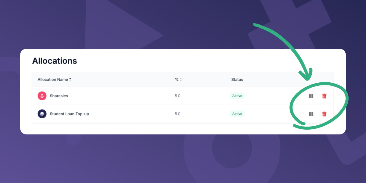Manage your allocations