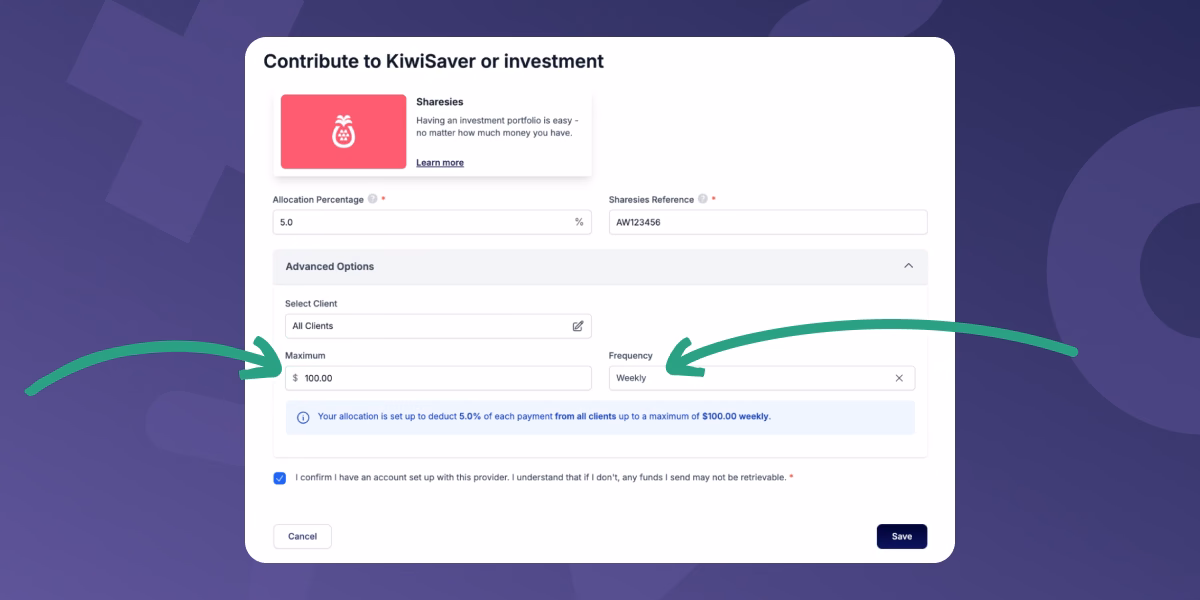 Set maximum amounts to your Allocations