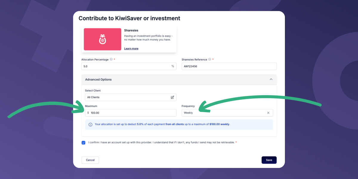 Set maximum amounts to your Allocations