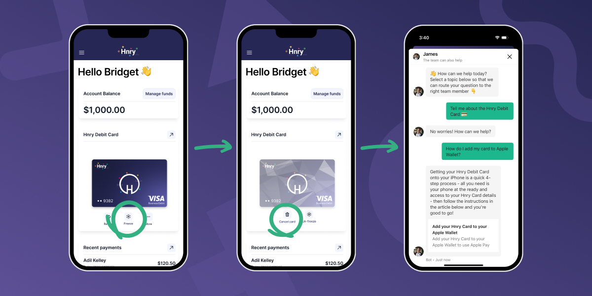 Cancelling your Hnry Debit Card
