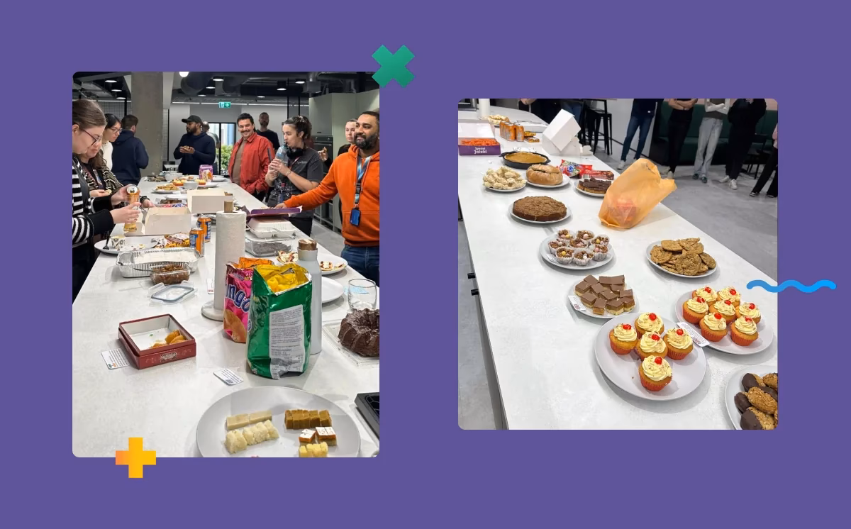 Spread of food on the kitchen table